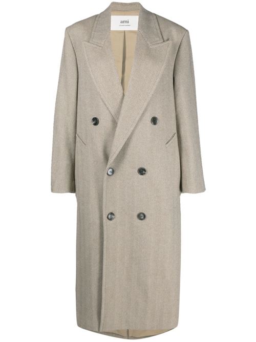 Cappotto lungo doppio petto AMI PARIS | FCO317WV0015268